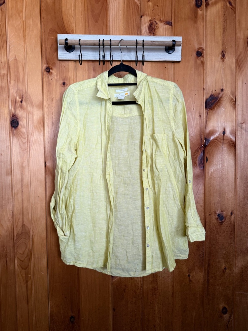 C&C California Pale Yellow Lightweight Button-Down Shirt